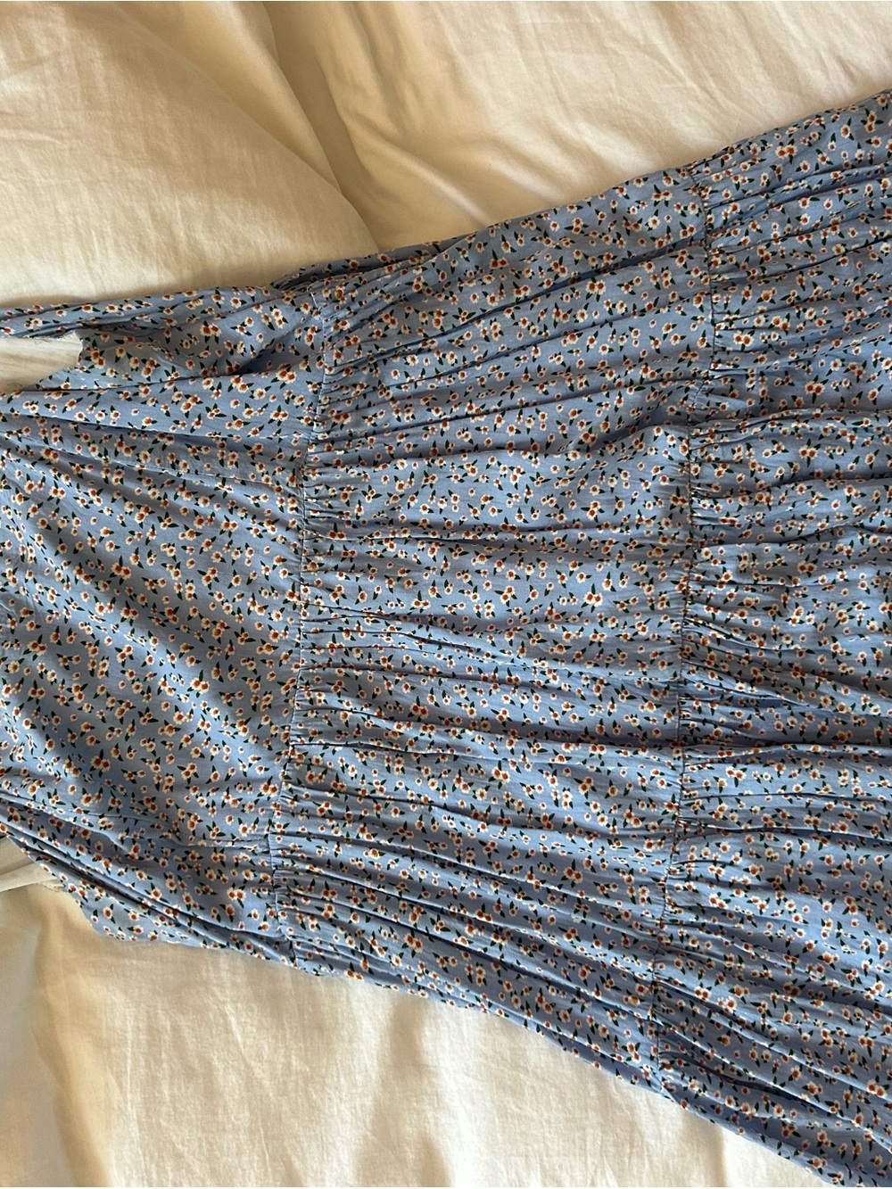 Sans Souci Blue Floral Maxi Dress with Tiered Skirt